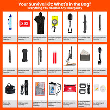 Carregar imagem no visualizador da galeria, Kit de supervivencia de emergencia 280 y primeros auxilios, equipo y suministros de supervivencia para casa, bolsa EDC Go Bug Out para camping, al aire libre, senderismo, coche, bicicleta, bolsa