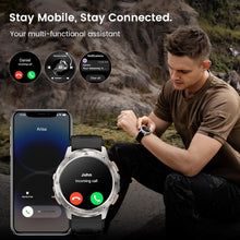 Carregar imagem no visualizador da galeria, KOSPET Tank 3 Prateado - Relógio Inteligente para homem, 1.43" AMOLED, HD display, Smartwatch com Chamadas Bluetooth e Whatsapp Notificação, Resistente a Água 5ATM, Corpo em Aço Inoxidável, Android/iOS