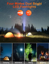 Carregar imagem no visualizador da galeria, Solar Power Bank 27000mAh,Cargador Portátil con 4 Cargadores Plegables de Panel Solar Externo,4 Cables Integrados,Batería Solar Externa USB C con 2 Linternas LED, para iPhone,Tablets(Negro)