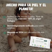 Carregar imagem no visualizador da galeria, Eco by Naty Toallitas para bebés Aloe Vera - Toallitas húmedas 100% compostables y de origen vegetal, buenas para bebés y recién nacidos de piel sensible (672 unidades - 12 paquetes de 56)