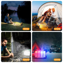 Carregar imagem no visualizador da galeria, Dancingboar Foco LED Recargable Solar, 4 Modos Luz LED Recargable de Exterior, Impermeable Luz de Trabajo Portátil para Camping, Jardín, Pesca, Garaje, Emergencia