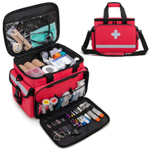 Carregar imagem no visualizador da galeria, CURMIO Bolsa de Primeros Auxilios, Botiquín de Primeros Auxilios, Bolsa para Emergencias con Bandolera y 2 Divisores Desmontables y 2 Detachable Dividers, Bolsa Médico,Rojo, Sola Bolsa