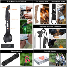 Carregar imagem no visualizador da galeria, Kit de Supervivencia, 70 en 1 Kit de Supervivencia de Emergencia al Aire Libre, Multifuncional Equipo de Botiquín Primeros Auxilios, Kit de Emergencia para Viajar Caminar Acampar al Aire Montaña