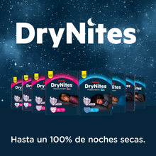 Carregar imagem no visualizador da galeria, Huggies DryNites Calzoncillos absorbentes para niño 4-7 (17-30 kg), Clínicamente probado con 5 capas de protección nocturna, 16 pañales de noche