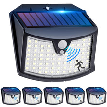 Carregar imagem no visualizador da galeria, Luz Solar Exterior【6 Paquete】, 3 Modos Luz Solar Exterior Jardin con Sensor de Movimiento, IP65 Impermeable Focos Led Exterior Solares para Jardín, Garaje, Calle, Patio, Caminos, Puertas Delanteras