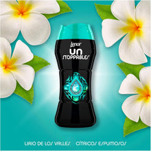 Carregar imagem no visualizador da galeria, Lenor Unstoppables pérolas suavizante de perfume para roupas, 127 lavagens (6 x 285 g), potenciador de frescura para lavagem, fragrância fresca