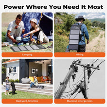 Carregar imagem no visualizador da galeria, BigBlue 28W Cargador Panel Solar (5V/4,8A Total Máximo) IP44 Impermeable Placa Solar Plegable con 2 USB-C y 1 USB-A Puertos para Móviles, Tablets, GoPro y Otros Dispositivos Digitales