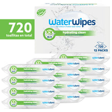 Carregar imagem no visualizador da galeria, WaterWipes Limpieza Hidratante Toallitas para Bebé, 720 Toallitas (12 Pack), con 99% de Agua y Extracto de Aloe Vera, Toallitas húmedas para Rostro y Cuerpo