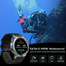 Carregar imagem no visualizador da galeria, Kospet Tank T2 Prateado - Relofio inteligente para Homem, 60 Dias em Espera, 1.43 "AMOLED HD Display,Smartwatch Homem com Chamada Bluetooth, 24H Monitor de Sono, para Android iOS (Dual Strap)