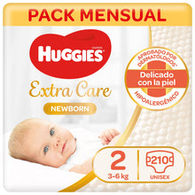 Carregar imagem no visualizador da galeria, Huggies Extra Care Pañales Recién Nacido Talla 2 (3-6 kg) - 210 pañales