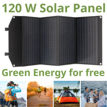 Carregar imagem no visualizador da galeria, Bresser Cargador solar de 120 W con 1 CC y 3 puertos USB-A, incluye conector USB-A hembra con QC3.0 para carga rápida, panel solar como cargador para smartphones, estaciones de alimentación, etc.