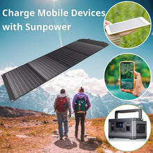 Carregar imagem no visualizador da galeria, Bresser Cargador solar de 120 W con 1 CC y 3 puertos USB-A, incluye conector USB-A hembra con QC3.0 para carga rápida, panel solar como cargador para smartphones, estaciones de alimentación, etc.