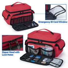 Carregar imagem no visualizador da galeria, CURMIO Maleta de Primeros Auxilios, Bolsa para Emergencias con Mini Bolsa de Medicina, Botiquín de Primeros Auxilios, Bolsa médica para el Viaje y Hogar, Rojo (Patente Pendiente)