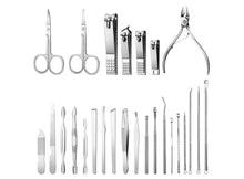 Carregar imagem no visualizador da galeria, Conjunto de Manicure e Pedicure em Aço Inoxidável de 26 Peças - Beleza e Qualidade no Cuidado Pessoal