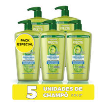 Carregar imagem no visualizador da galeria, Garnier Fructis - Pack 5X1L Champô Fortificante Força e Brilho - Cabelos Saudáveis - 5 Litros