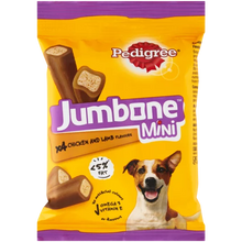 Carregar imagem no visualizador da galeria, Pedigree - Pack 8 X 160g - Jumbone Mini X4 Sabor Frango e Cordeiro - Deliciosa Mastigação com Baixo Teor de Gordura e Nutrientes Essenciais para Cães Pequenos 1.280g