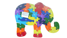 Carregar imagem no visualizador da galeria, Puzzle de Madeira Série Animais: Elefante 26 peças. Aprenda e Divirta-se com os Amigos da Natureza