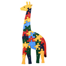 Carregar imagem no visualizador da galeria, Puzzle de Madeira Série Animais: Girafa 26 peças. Aprenda e Divirta-se com os Amigos da Natureza