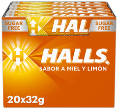 Halls Miel y Limón - Caramelo duro - Caja con 20 Sticks de 32 g