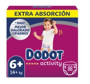 LOGAN Pañal talla 6+ para bebés de + de 14 kilogramos DODOT Activity 88 uds.