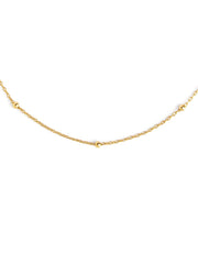 SINGULARU - Collar Dots - Cadena en Plata de Ley 925 con Baño de Oro 18Kt y esferas - Cadena de Ajustable hasta 55 cm - Joyas para Mujer