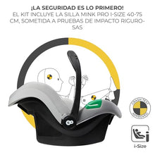 Carregar imagem no visualizador da galeria, Kinderkraft ESME Silla de Coche 3 en 1 Set, con Portabebés Mink PRO I-Size, Sistema de Viaje, Cochecito para Bebé, Cochecito, Plegable, para Recién Nacido hasta 4 Años, Gris
