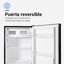 Carregar imagem no visualizador da galeria, UNIVERSALBLUE Frigorífico Bajo Encimera Negro | Frigorífico Mini 90L | Puerta Reversible | Frigorífico Pequeño Bajo Consumo | 0º a -3º | Fácil Almacenamiento | Sistema Silencioso | Luz Interior
