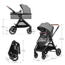 Carregar imagem no visualizador da galeria, Kinderkraft ESME Silla de Coche 3 en 1 Set, con Portabebés Mink PRO I-Size, Sistema de Viaje, Cochecito para Bebé, Cochecito, Plegable, para Recién Nacido hasta 4 Años, Gris
