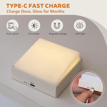 Carregar imagem no visualizador da galeria, SOAIY 2PCS Luces Nocturnas Regulables, Lámparas Recargables USB-C 1200 mAh con Función de Memoria y Temporizador, Luz de Noche Adhesivo Magnético para Habitación Blanco Cálido 3000K

