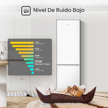 Carregar imagem no visualizador da galeria, Hisense RB343D4CWE - Frigoríficos Combi, 269L, Clase E, An 55cm x Al 180cm, Apertura de Puertas 90º, Puerta Reversible, Cajón Frutas y Verduras, Iluminación Led, Balconera de Gran Capacidad, Blanco

