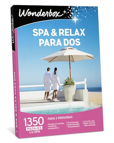 Wonderbox - Caja Regalo - Spa & Relax para Dos - 1350 Masages o Spa - Para 2 Personas - Ideas Regalo Hombres - Ideas Regalo Mujer