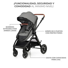 Carregar imagem no visualizador da galeria, Kinderkraft ESME Silla de Coche 3 en 1 Set, con Portabebés Mink PRO I-Size, Sistema de Viaje, Cochecito para Bebé, Cochecito, Plegable, para Recién Nacido hasta 4 Años, Gris
