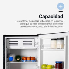 Carregar imagem no visualizador da galeria, UNIVERSALBLUE Frigorífico Bajo Encimera Negro | Frigorífico Mini 90L | Puerta Reversible | Frigorífico Pequeño Bajo Consumo | 0º a -3º | Fácil Almacenamiento | Sistema Silencioso | Luz Interior
