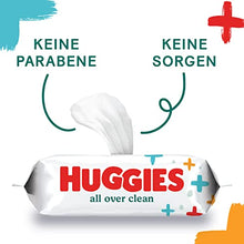 Carregar imagem no visualizador da galeria, Huggies All Over Clean - Toallitas húmedas para bebé, 56 piezas, paquete de 10 (10 paquetes de 56 unidades, total 560 toallitas) (seguras para la cara, las manos y el funduleto)
