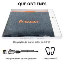 Carregar imagem no visualizador da galeria, Paneles Solares de 60w, Cargador Solar Plegable Portátil IP67 Fuente de Alimentación de Emergencia de Campamento Impermeable, Adecuado para Pequeños Generadores,Fuente de Alimentación móvil, PC
