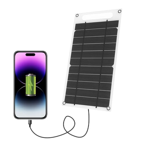 Lixada Panel Solar 7,8 W Ultra Delgado de silicio monocristalino Panel Solar Cargador Puerto USB para teléfono móvil