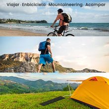 Carregar imagem no visualizador da galeria, FlexSolar Cargadores Solares Portátiles 40W, USB Potencia de Emergencia ETFE Paneles Plegables IP67 Impermeable Camping Senderismo para Teléfonos, Ventiladores, Linternas
