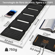 Carregar imagem no visualizador da galeria, FlexSolar Cargadores Solares Portátiles 40W, USB Potencia de Emergencia ETFE Paneles Plegables IP67 Impermeable Camping Senderismo para Teléfonos, Ventiladores, Linternas

