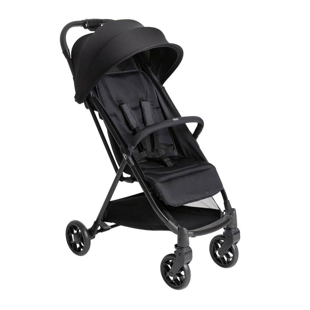 Chicco Urbino, Silla de Paseo Bebé, Desde nascimiento hasta 22 Kg, Carrito Ligero con Cierre Inteligente y Compacto, Capota Extensible con Protección UV50+, Respaldo Ajustable y Reclinable, Negro