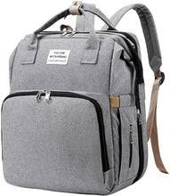 Upload image to gallery viewer, Genérico Mochila de Maternidad con Cuna Portátil Integrada, Bolsa Pañalera Multifuncional Impermeable para Viaje, Gran Capacidad, Organizador Bebé con USB y Cambiador para Mamá y Papá
