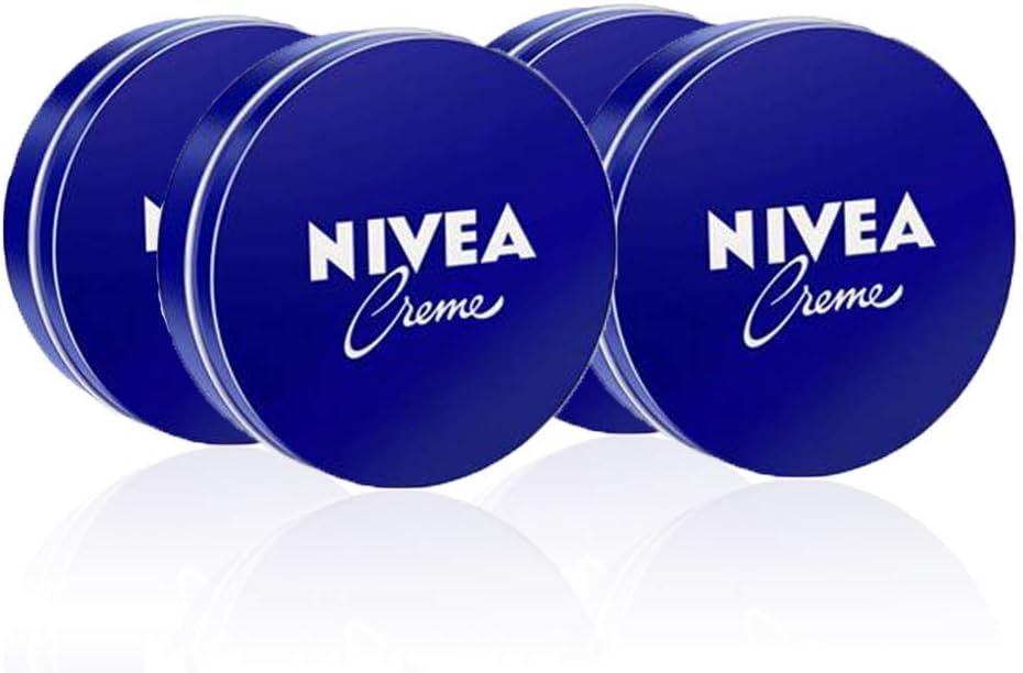 NIVEA Creme 4 X 75 ml, creme hidratante corporal e facial para toda a família, creme universal para uma pele macia e hidratada, creme multiusos