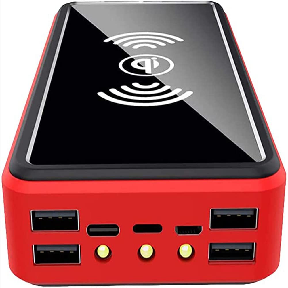 HHORB Cargador Solar, 100000Mah Power Bank Portátil Inalámbrico con 4 Outputs Power Bank con USB C Carga Rápida para 99% De Los Dispositivos USB del Mercado,100000Mah,50000mAh