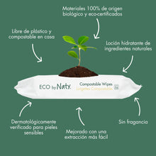 Carregar imagem no visualizador da galeria, Eco by Naty Toallitas para bebé sin perfume - Toallitas húmedas 100% compostables y de origen vegetal, buenas para bebés y recién nacidos de piel sensible (672 unidades - 12 paquetes de 56)

