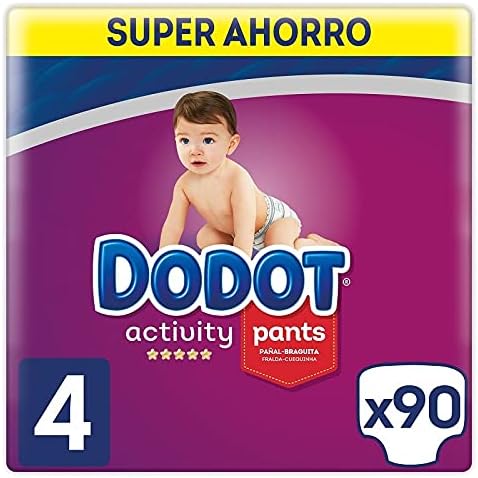 Dodot Activity Pants Pañal-Braguita Talla 4, 90 Pańales, 9kg-15kg, Con Barrera STOP Fugas Que Ayuda A Prevenir Fugas Traseras