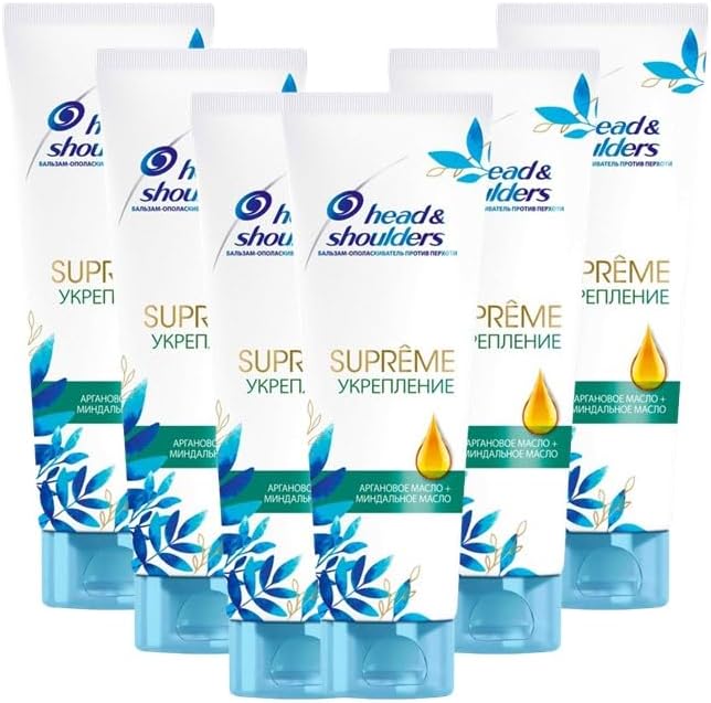 Head & Shoulders Suprême - Pack 6 x 275ml - Anti-Dandruff Conditioner with Argan Oil, Hair Strengthening 1,650ml.