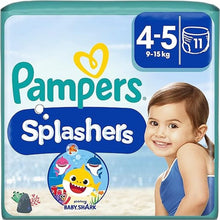 Carregar imagem no visualizador da galeria, Pampers Splashers, Tamaño 4-5, 11 Pañales de Baño Desechables, 9-15kg, La Comodidad De Un Traje De Baño Y La Protección Pampers Óptima en el Agua, Edición Limitada Baby Shark
