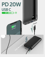 Carregar imagem no visualizador da galeria, A ADDTOP Batería Externa 26800mAh, 22.5W Power Bank USB C PD Cargador Portátil Carga Rápida con Pantalla LCD y 4 Outputs para Smartphones, Tablets y más
