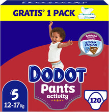 Carregar imagem no visualizador da galeria, Dodot Pañales Bebé Activity Pants Talla 5, 120 Pañales, 12-17kg, Extra Suave
