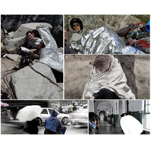 Carregar imagem no visualizador da galeria, Bavooty Mantas Térmicas de Emergencia,Mantas Reflectantes de Supervivencia y para Primeros Auxilios,Mantas de Emergencia,Manta Portátil de Emergencia,Manta Térmica,160×210cm,Oro+Plata,6pcs
