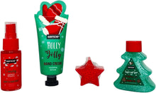 Carregar imagem no visualizador da galeria, Caixa de presente de 4 peças - creme de mãos, corpo e cabelo, gel de duche e sabão artesanal - kit autocuidado vegan e sustentável, ideal para o Natal
